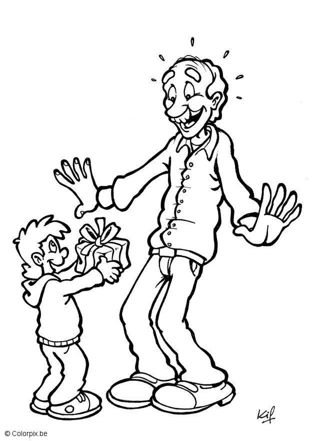 Disegno da colorare festa del papA 